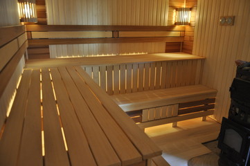 interior of a sauna