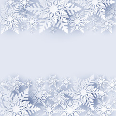 Fototapeta na wymiar Winter background with beautiful snowflakes. Christmas decoration.