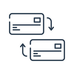 Line art. credit card change icon vector