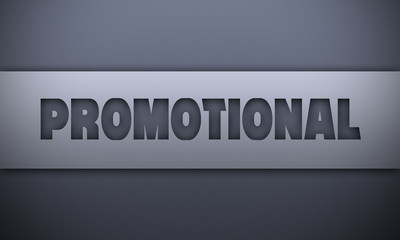 promotional - word on silver background