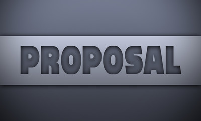 proposal - word on silver background