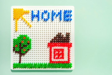 Home concept made from beads
