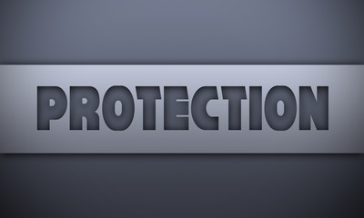 protection - word on silver background
