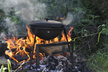 kettle on fire