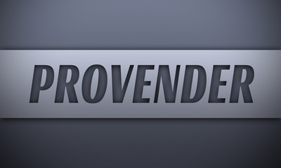 provender - word on silver background