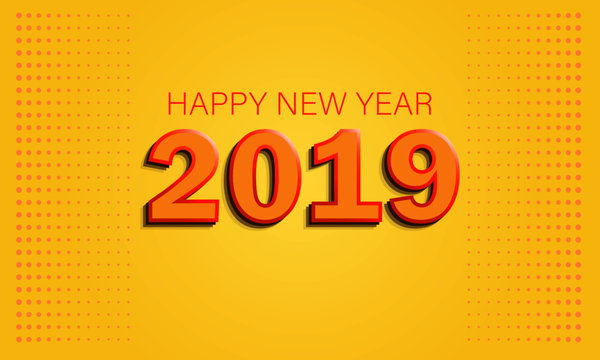 Happy New Year 2019.  new year 2019 card wallpaper background - Illustration