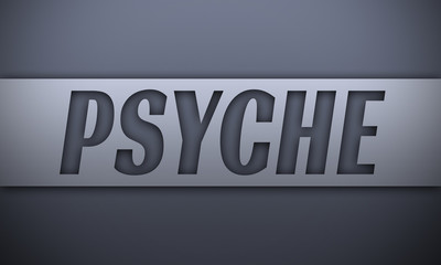 psyche - word on silver background