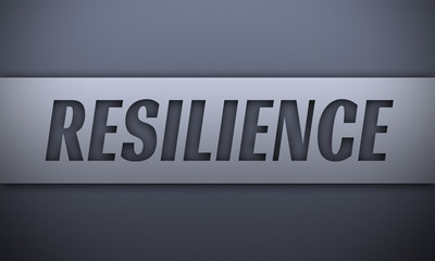Fototapeta premium Resilience - word on silver background