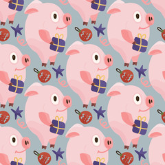 New Year 2019 seamless pattern.