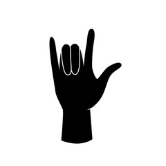 Fototapeta premium Rock hand gesture vector icon. 