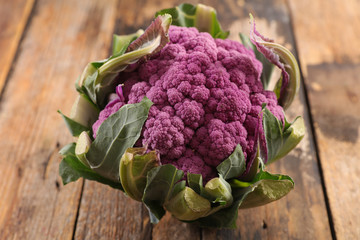 raw purple cauliflower