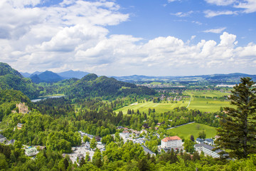 Fototapeta na wymiar Beautiful view of Schwangau. Beautiful mountains, Bavarian Alps