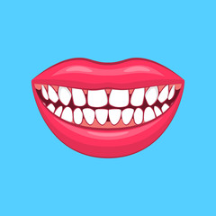 Realistic Detailed 3d Dental Problem on a Blue. Vector