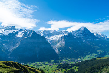 Grindelwald village with Alps Mountain in Switzerland
