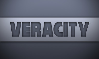 veracity - word on silver background