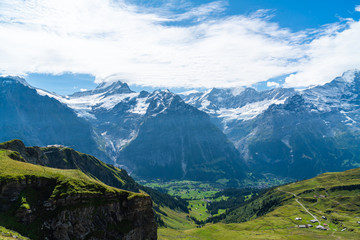 Fototapeta premium Grindelwald village with Alps Mountain in Switzerland