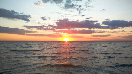 Fototapeta na wymiar Gentle sunrise on the beach