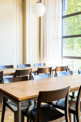 empty table and chair
