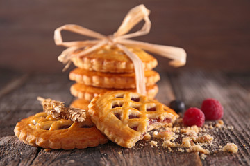 biscuit on wood background