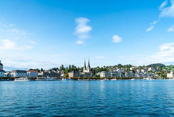 Naklejka premium Cityscape of Lucerne in Switzerland