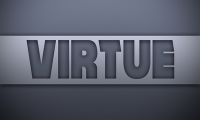 virtue - word on silver background