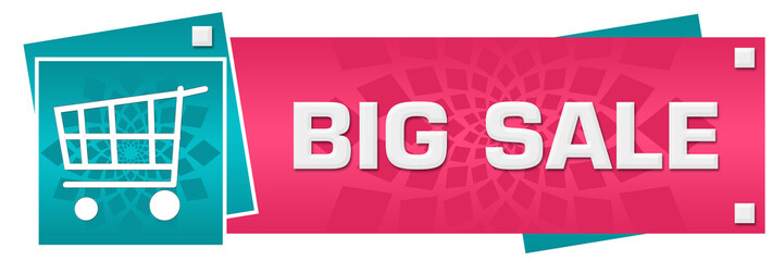 Big Sale Pink Turquoise Circular Floral Horizontal 