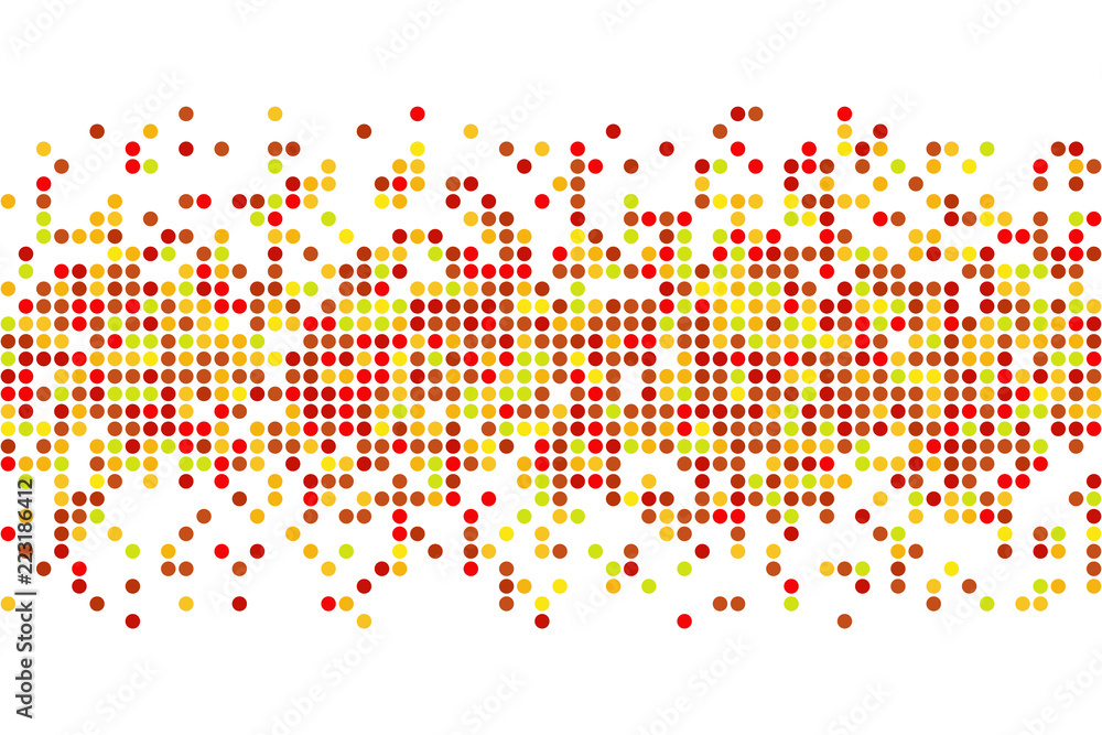 Poster abstract autumn mosaic - vector background from circles with copy space