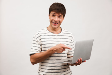 Portrait of a joyful young man