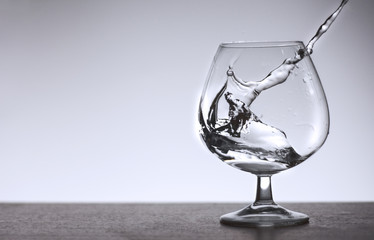 A splash of water in a glass