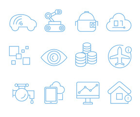 internet of things concept icons set, iot icons