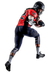 one american football player man isolated on white background