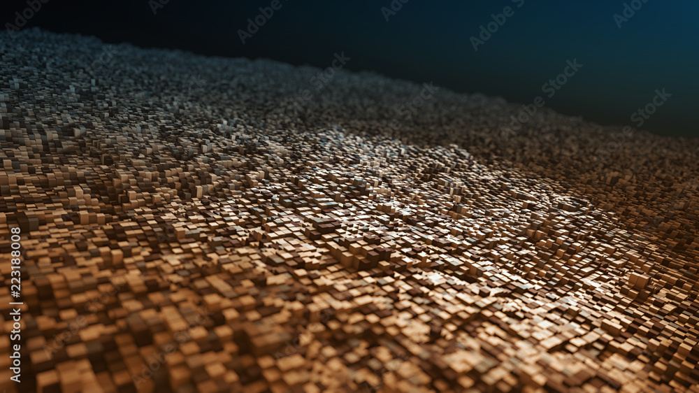 Poster abstract structure with cubes
