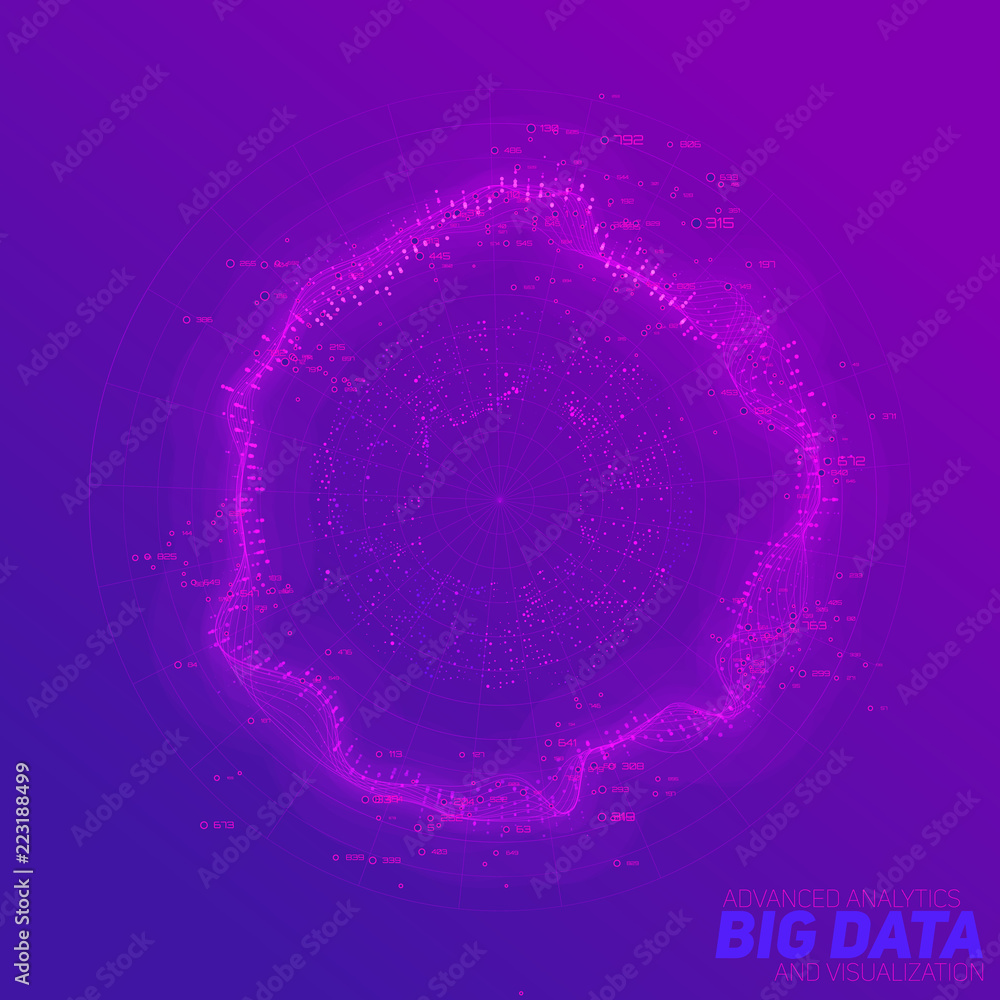 Poster big data circular visualization. futuristic infographic. information aesthetic design. visual data c