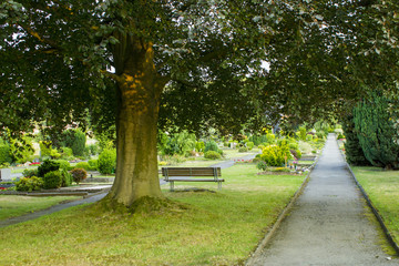 Obraz premium German sidewalk at a graveyard