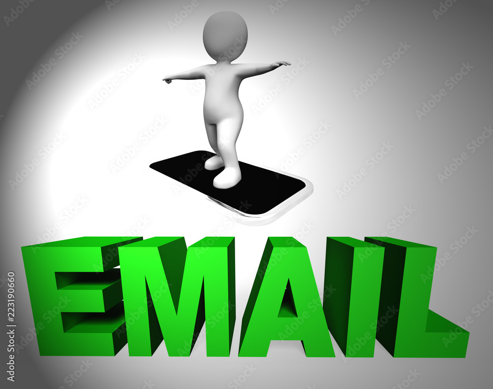 Aufkleber email automation digital marketing system 3d rendering