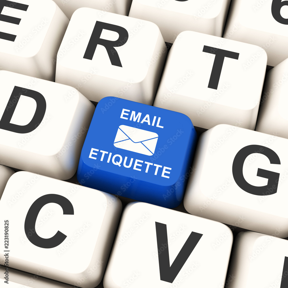 Poster email etiquette electronic message rules 3d rendering