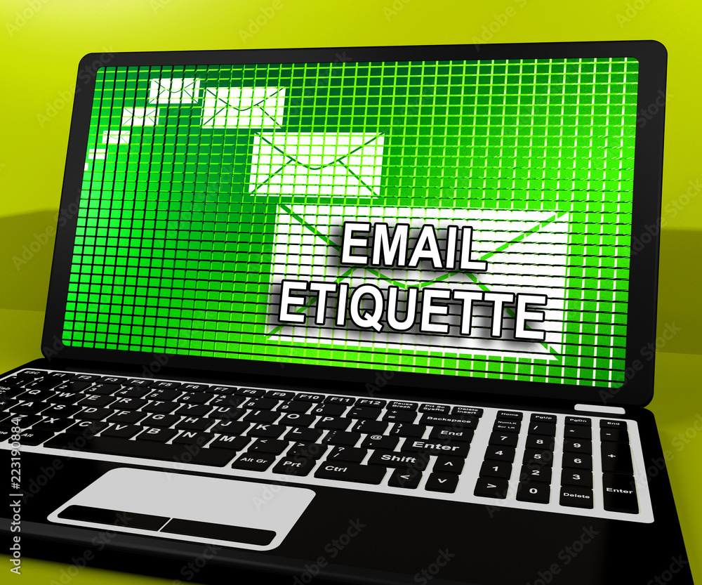 Poster email etiquette electronic message rules 3d rendering