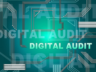 Digital Audit Cyber Network Examination 2d Illustration