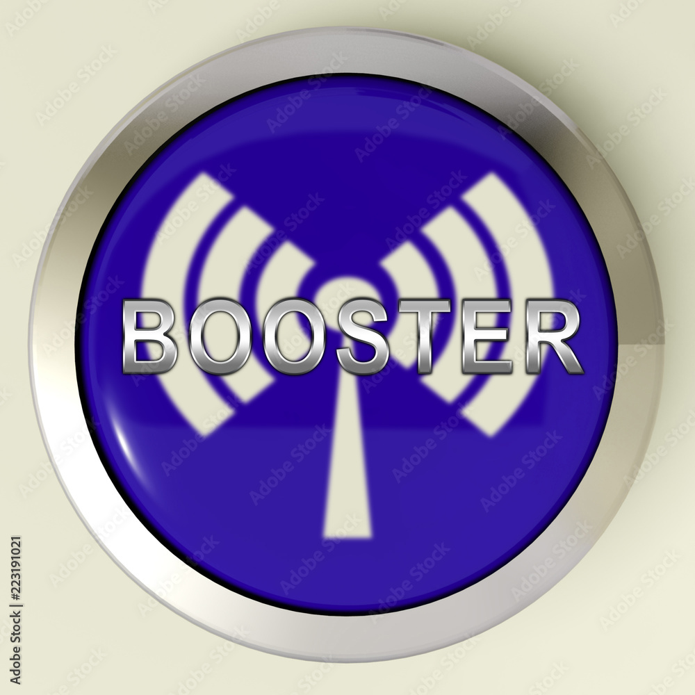 Poster wifi booster wireless extension repeater 3d rendering