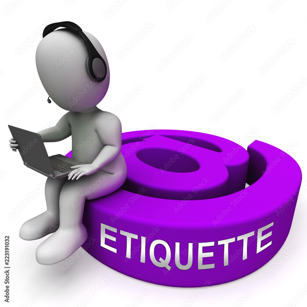 Poster email etiquette electronic message rules 3d rendering