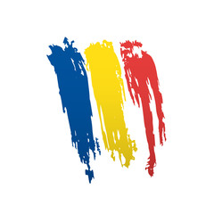 Obraz na płótnie Canvas Romania flag, vector illustration on a white background.
