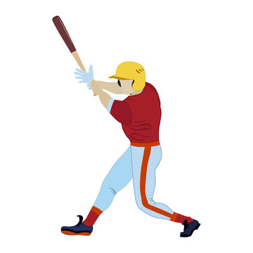 Baseball batter vector illustration in flat style