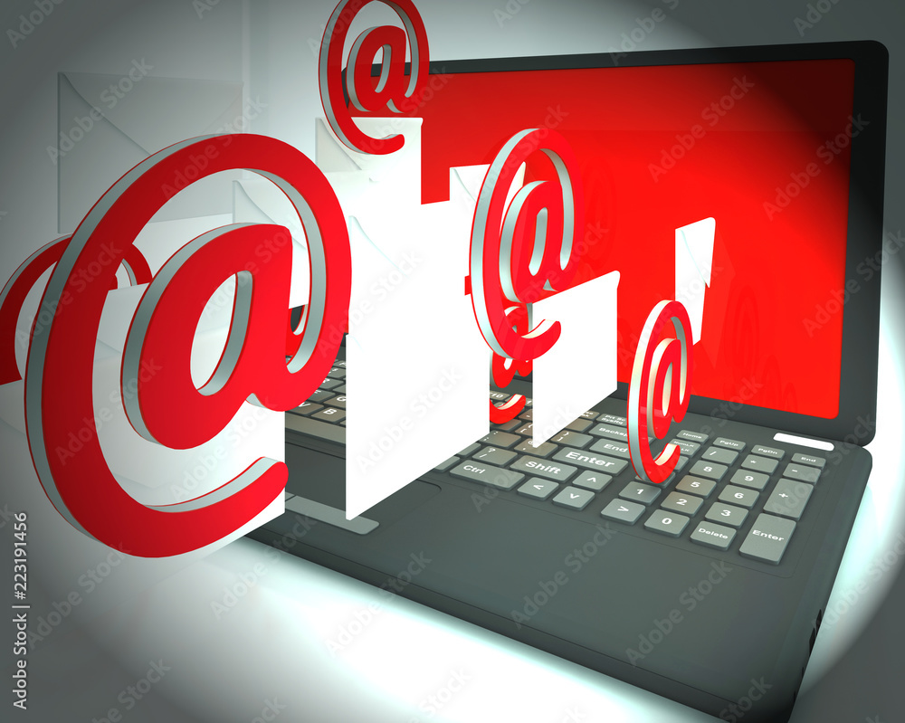 Poster email overload spam communication stress 3d rendering