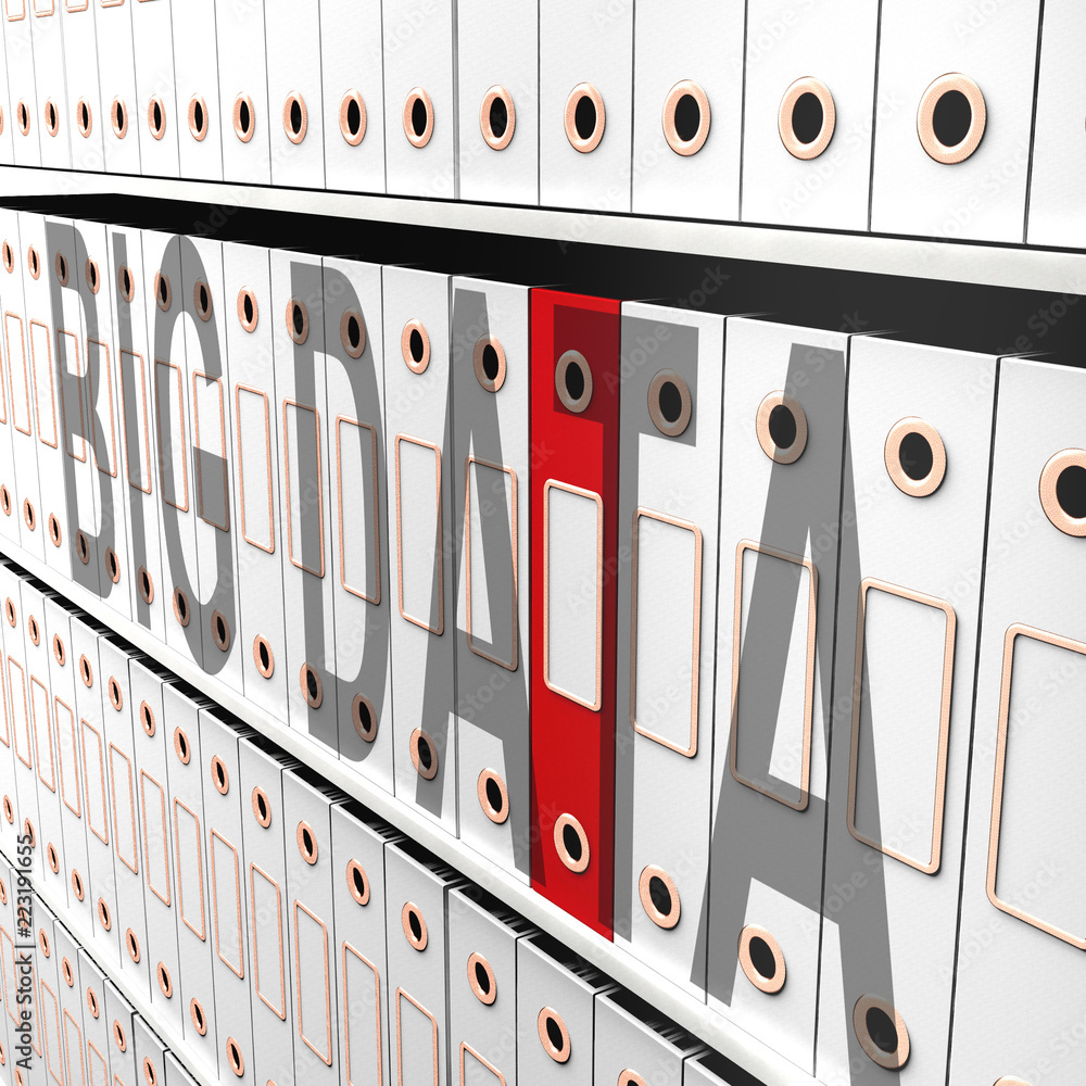 Poster big data logo digital information 3d rendering