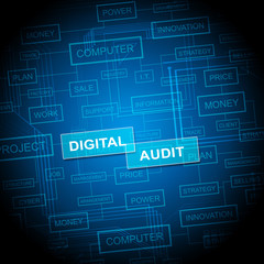 Digital Audit Cyber Network Examination 2d Illustration