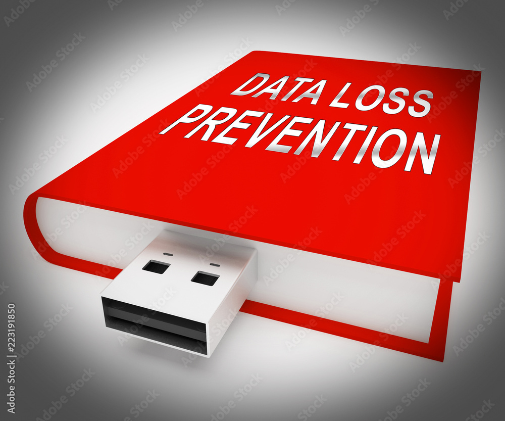 Poster data loss prevention security shield 3d rendering