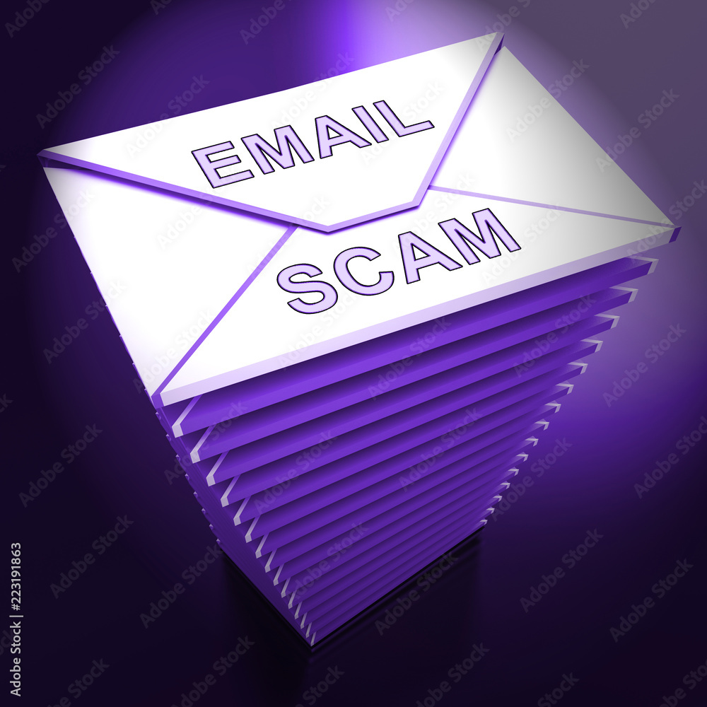 Poster phishing scam email identity alert 3d rendering