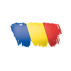 Romania flag, vector illustration on a white background.