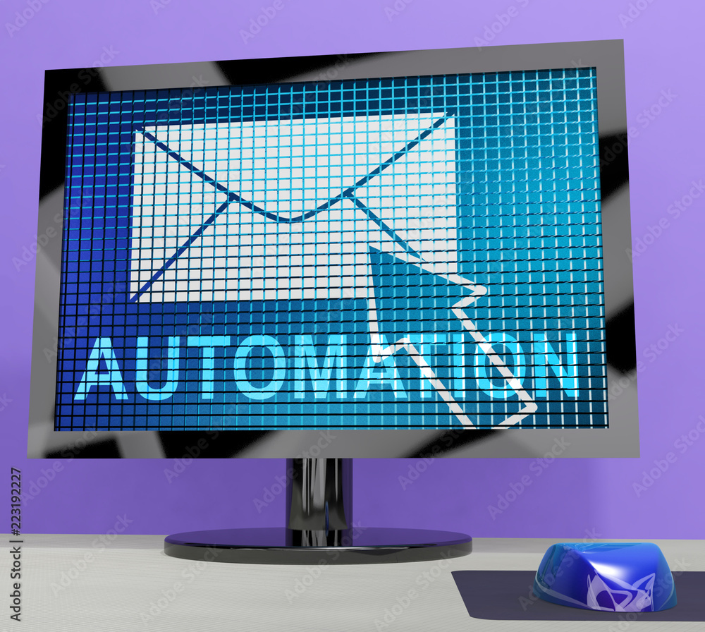 Aufkleber email automation digital marketing system 3d rendering