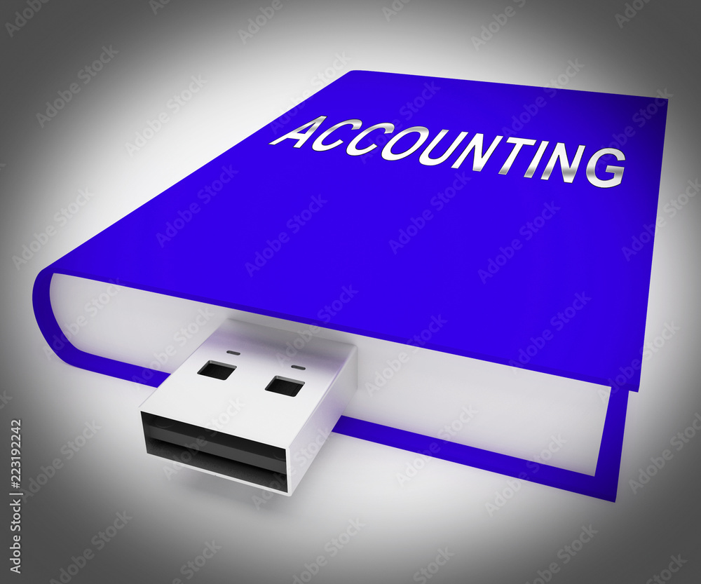 Poster computerized accounting digital bookkeeping audit 3d rendering